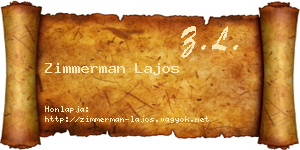 Zimmerman Lajos névjegykártya